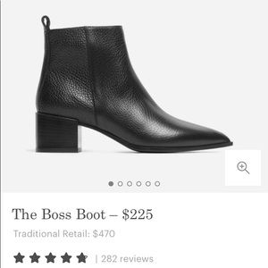 Everlane Boss Boot in Black Pebbled Leather